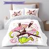 Demon Slayer Pattern Bedding,Quilt Set Quilt Cover Pillowcase Home Birthday Gift (1 * Duvet Cover + 2 * Pillowcase, Without Core)