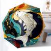 1pc Sturdy 8-Bone Auto Umbrella, Koi Fish Umbrella, Digital Printed, Foldable Umbrella for On-the-Go Outdoor Use