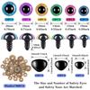 180 Stück/Set Große Sicherheitsaugen und Nasen Farbe Kunststoff Bastelpuppenaugen DIY Puppen Bärenbasteln Kuscheltiere Amigurumi 10-20mm
