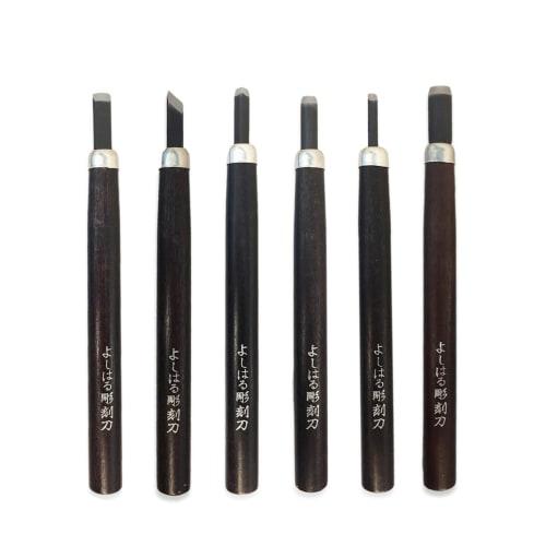 Yoshiharu Carving Knives, Polystyrene Case with Barrel, Right-Handed, Set of 6, HP-6