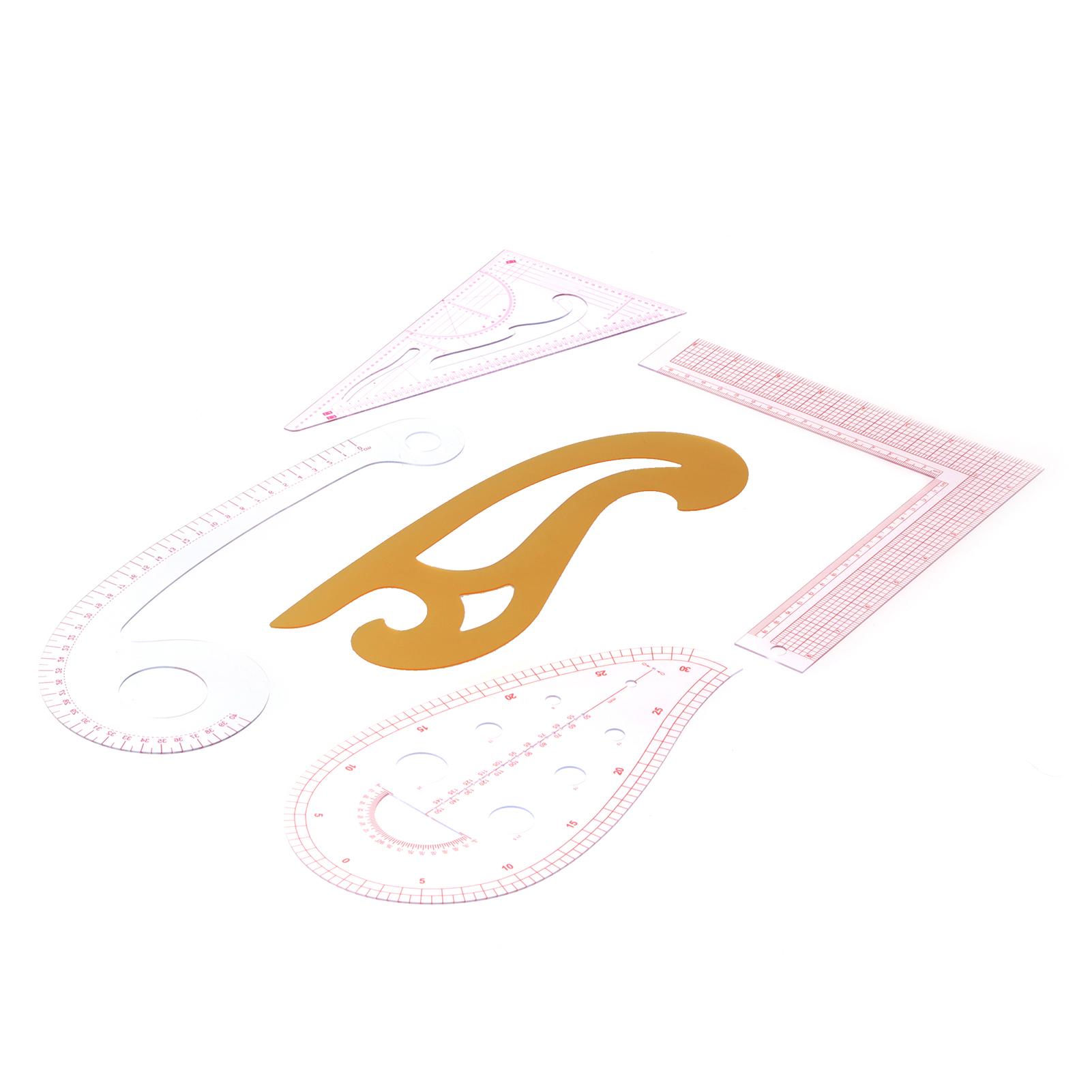 

Набор из 5 криволинейных линеек, режущая линейка, набор линеек для определения размера одежды для рисования, ручной резки, изготовления лекал