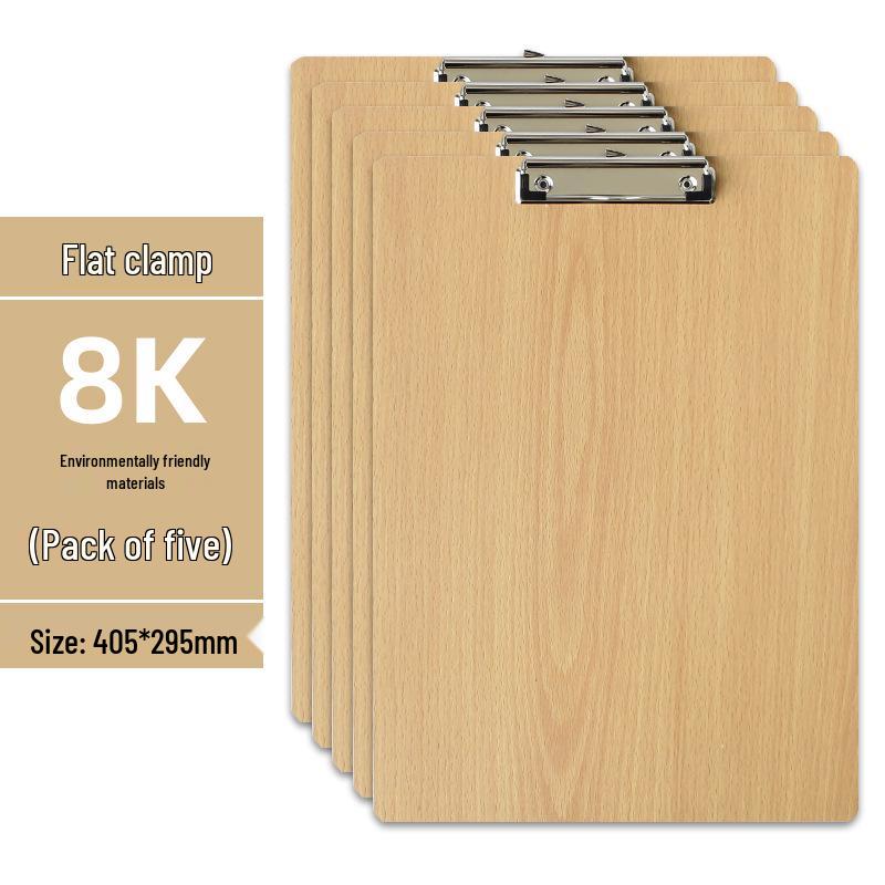 Set di 5 Cartelline A4 con Portapenne, Blocco da Scrittura A5, Cartellina in Legno A3 e Porta Menu