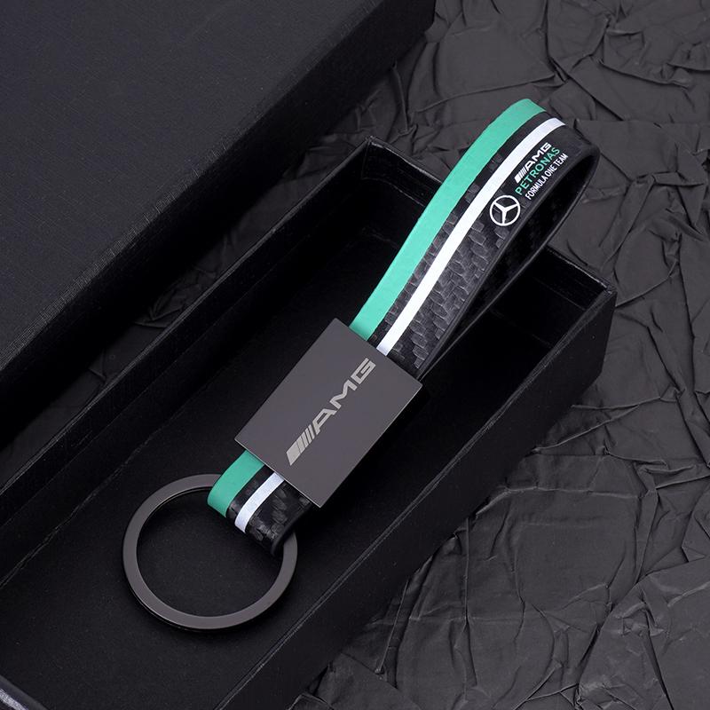 Car Emblem Leather Key Fobs Keyring racing Keychain For Mercedes Benz A B C E S GLK GLE GLS GLC SLK Class AMG Keychain Accessory SK1