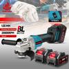 ONEVAN Fırçasız Açı Taşlama Makinesi 125MM Akülü Cilalama Taşlama Makinesi 6 Vites Metal Ahşap Kesme Aleti Makita 18V Pil İçin