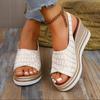 Women's Plus Size Fishmouth Sandals Spring/Summer 2025 New Arrival Block Heel Roman-Style Strappy Sandals with Buckle