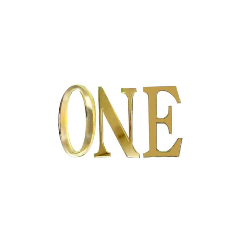 6 Types One Letter Design Birthday Cake Topper Acrylic Gold One Cupcake Topper for 1st Birthday Anniversary Wedding Party Decor