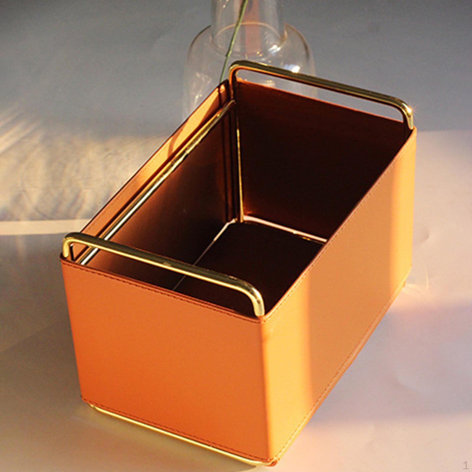 Desktop Storage Box Leather Pen Holder Remote Control Organize Boxes for Bedroom коричневый 2330₽