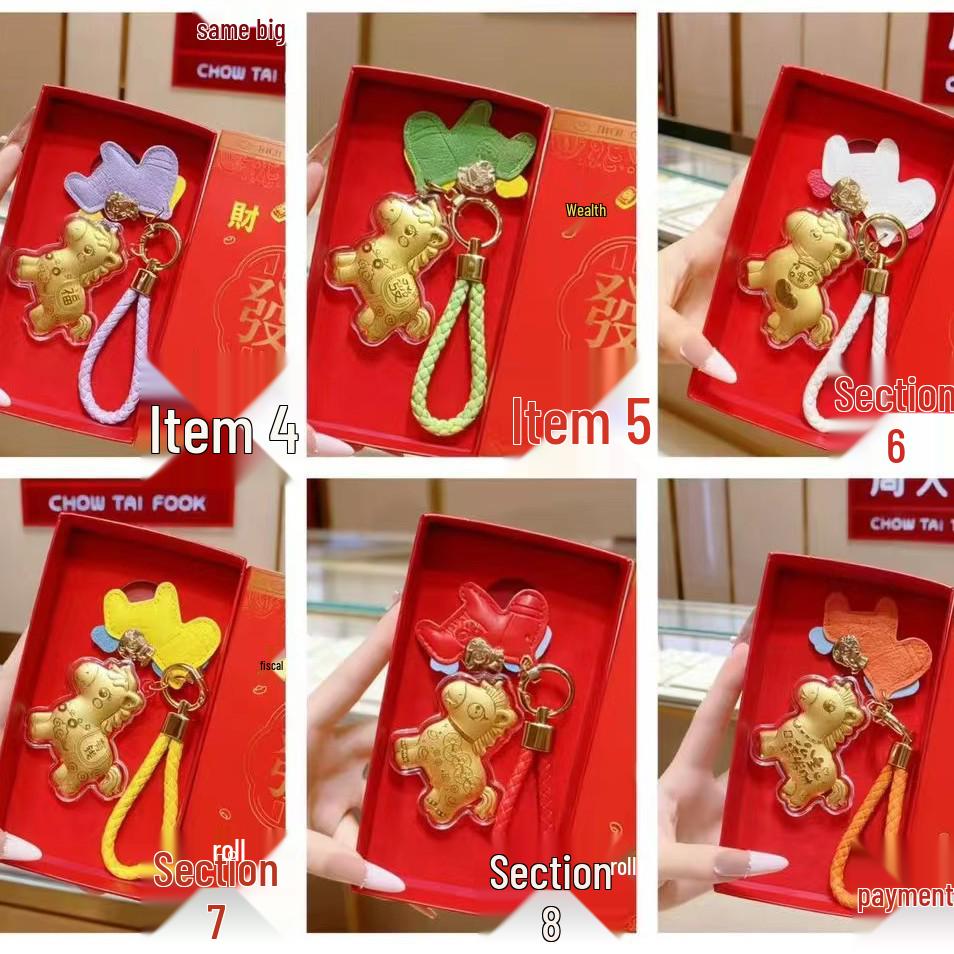 999 Reingold Jahr des Pferdes Handtaschenanhänger Schlüsselanhänger - Glücksgeschenk für Kunden