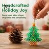 DIY Holiday Ornament Kit Christmas Tree Keychain, Faux Crystal Beaded Xmas Pendant, Creative Festive Making 3D Key Ring Charm Accessory for Home Decor