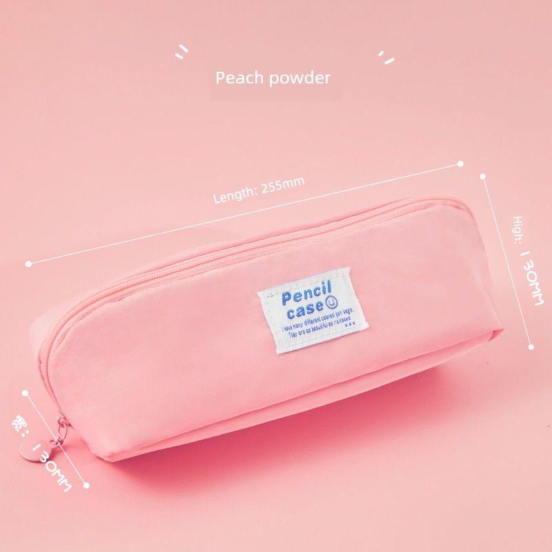 

Grade Three Class Two Cream Color Pencil Case Student Large Capacity Canvas Stationery Bag Minimalist Pure Color Pencil Box Stationery Box K Peach powder