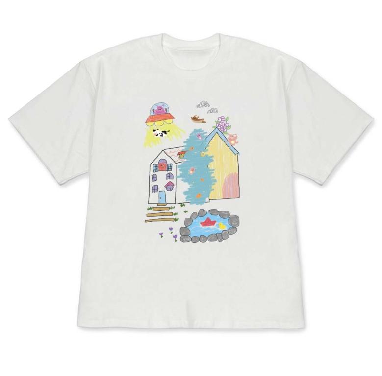 

Versatile Cute TShirt Doodle Town Cat Graphic Whimsical Tee Casual Short Sleeve for Girls Boys Top Kawaii Simple Korean Style S