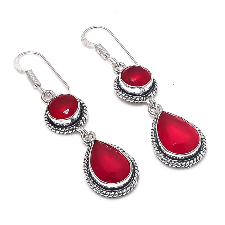 

Garnet Gemstone 925 Sterling Silver Earring 2.17