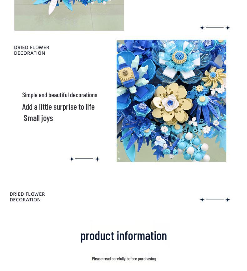 Eternal Flower Bouquet Building Blocks Pendant Compatible with LEGO DIY Ornaments Model Toys