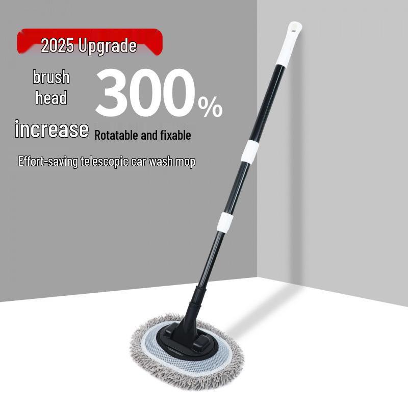 Retractable Car Wash Mop Brush for Wet & Dry Use - Bendable for Dust Removal, Gentle on Paint.