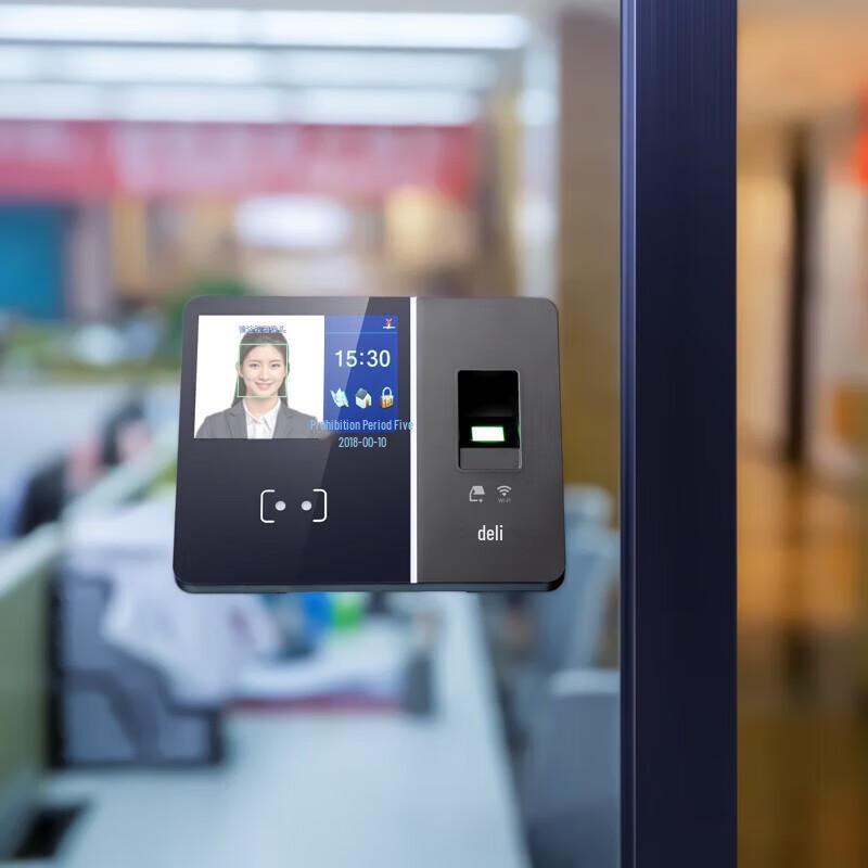 Deli Wi-Fi Touchscreen Facial Fingerprint Attendance Machine CN Plug (adapter Included)