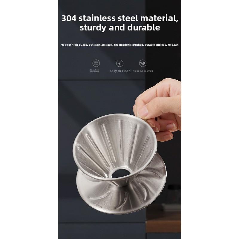 V60 Coffee Filter Stainless Steel 304 Coffee Set Equipment - Filter Cup Funnel Drip