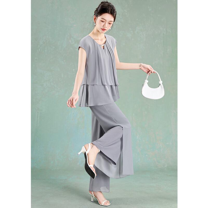 Meilanni Lightweight Chiffon Pleated Two-Piece Set L