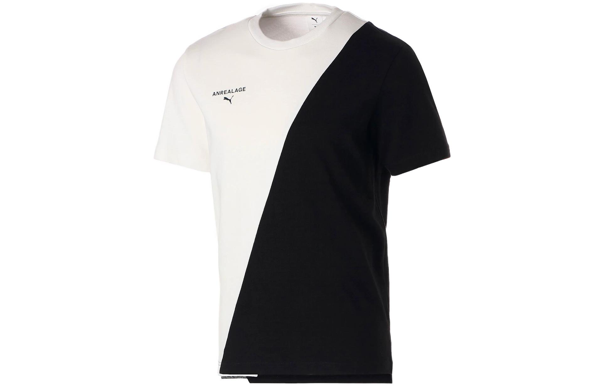PUMA T Shirt Unisex Black White 537083-02 L