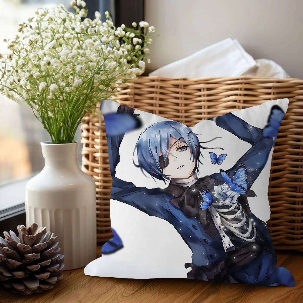 B-Black Butler Ahornblatt Design Kissenbezug Fröhliche Herbsternte Deko Feiertagsdeko Kissenbezug