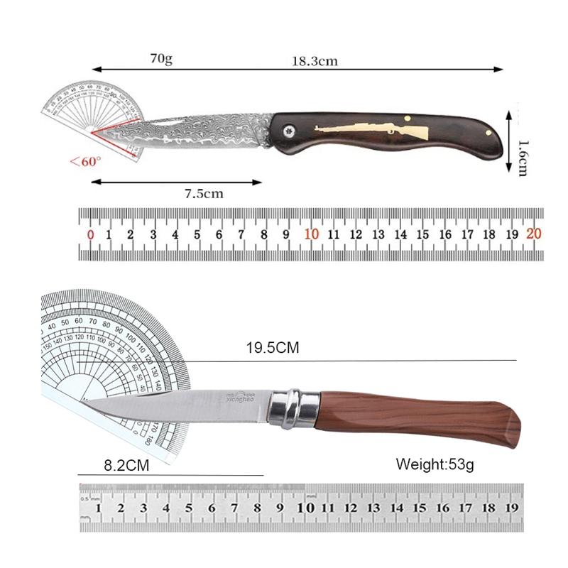 WXCOO Stainless Steel Folding Knife Multipurpose Knife for Cutting Vegetables Fruits Meat Kitchen Perfect for Home Cooking
