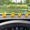 4 Pcs Mini Duck Cute Car Accessories, Funny Rear View Mirror Dashboard Decorations Cute Car Rear View Mirror Ornament Interior Home Office Decors