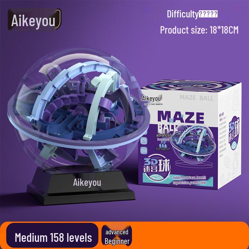 Aikeyou 3D Labyrinth Ball Lernspielzeug für Kinder – Logisches Denken und Geburtstagsgeschenk