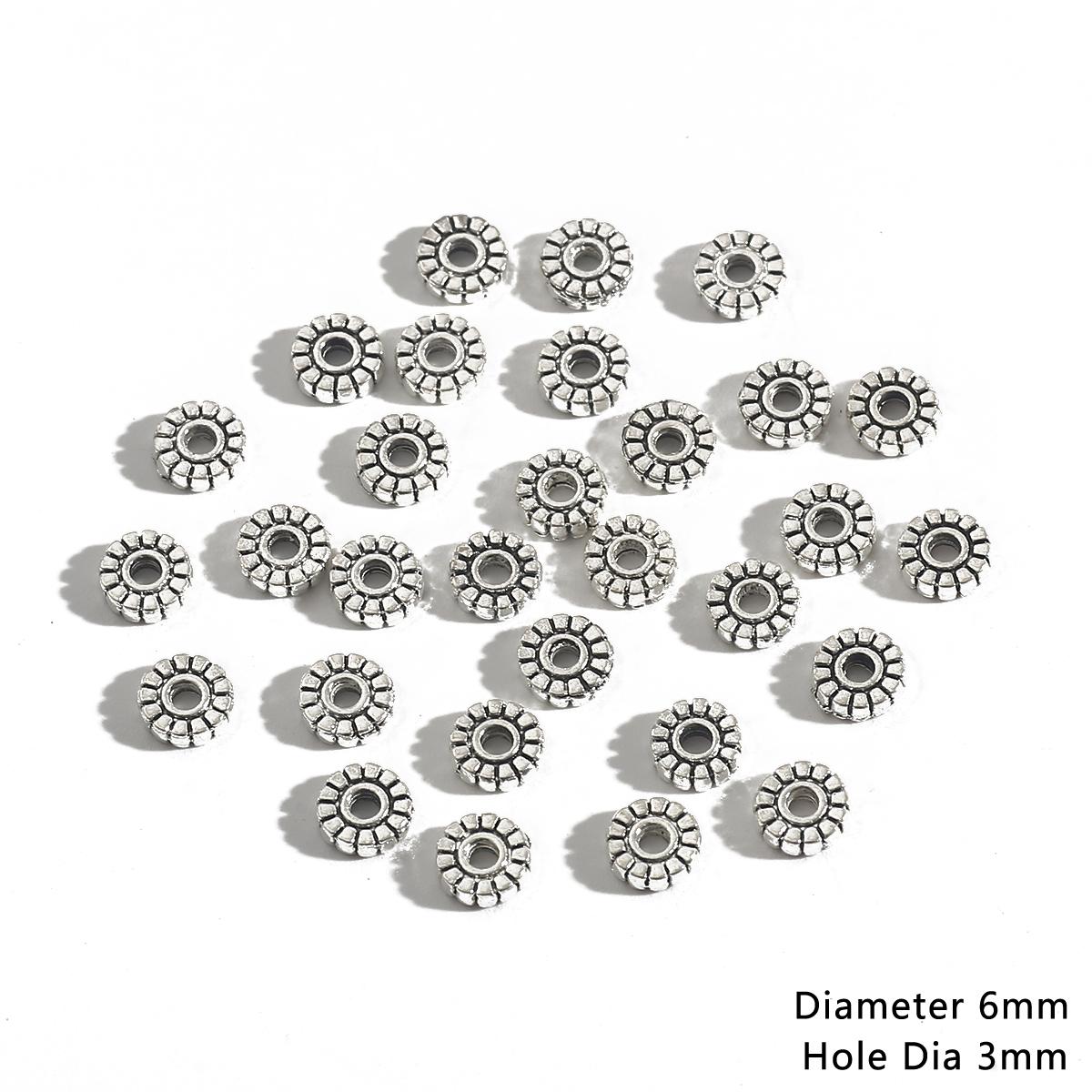 

30-200 шт. металлические бусины тибетские серебряные бусины-разделители для изготовления ювелирных изделий Европейский браслет DIY ремесленные фурнитура рождественские подвески 14 6mm 50pcs серебряный