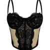 2025 Fashion Lace Patchwork Camisoles Women Corset Top High Quality Stretchy Sexy Women's Lace Lingerie