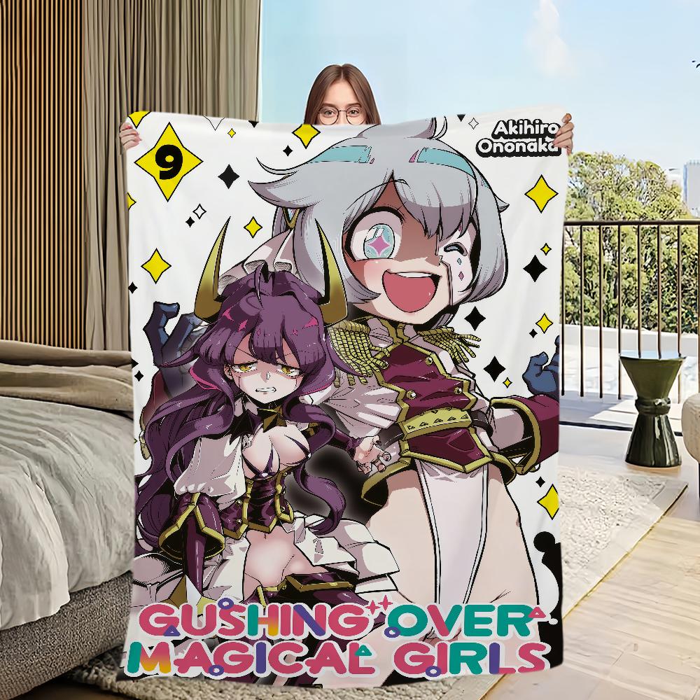 Anime Gushing über Magische Mädchen Decke Flanell warm Komfort weiche Plüschdecke für Sofa Wohnzimmer Büro Schlafzimmer Reise Geschenk