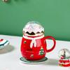 Creative Christmas Cup High Value Ceramic Cup Mug Gift Water Cup with Lid Cross Border Cartoon Cup Souvenir