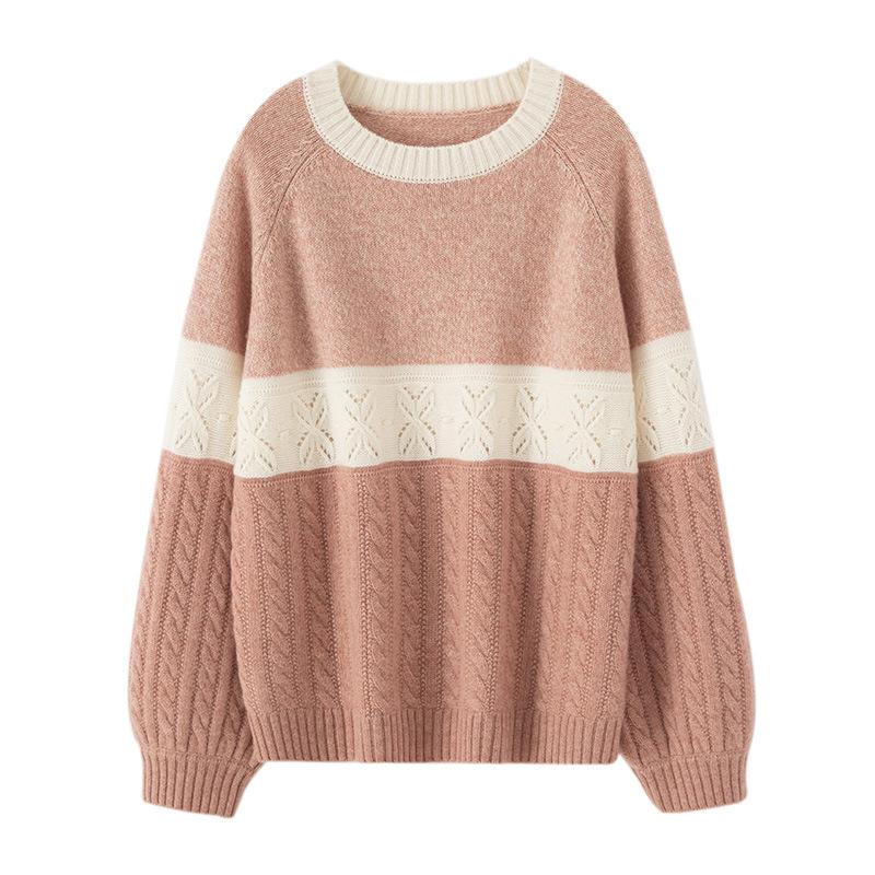 Autumn And Winter New Cashmere Sweater Women'S Clothing Loose Lazy Round Neck Pullover Warm Cashmere Knitted Sweater