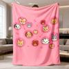 2026 Latest Flannel Blanket Cozy Flannel PetThemed Throw Blanket Cute Cat & Dog Design, Soft & Warm for Couch, Bed, Office, and Travel Perfect Gift Fo