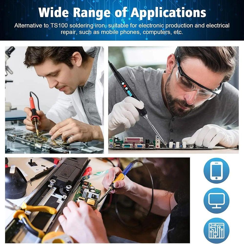 Mini 70W Soldering Iron Tip Iron-Plated Universal Micro Soldering Iron Copper Core Welding Tool Soldering Accessories