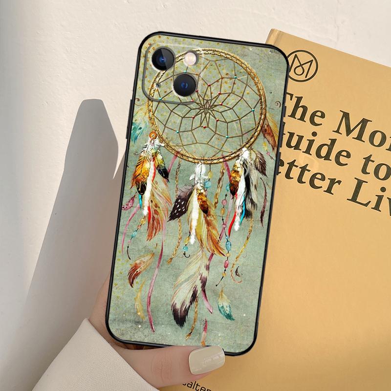 Dream Catcher Feather Wolf Phone Case For iPhone 17 16 14 13 12 11 15 Pro Max mini XR 16e 15 16 Plus 17 Air Full Cover