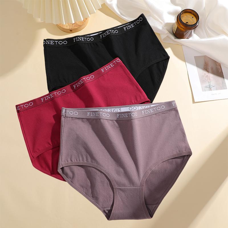 3 Pièces Slips en Coton Sans Coutures pour Femmes Culottes Grandes Tailles pour Femmes Sous-vêtements Respirants Lingerie Douce Taille Haute pour Femmes S-XXL