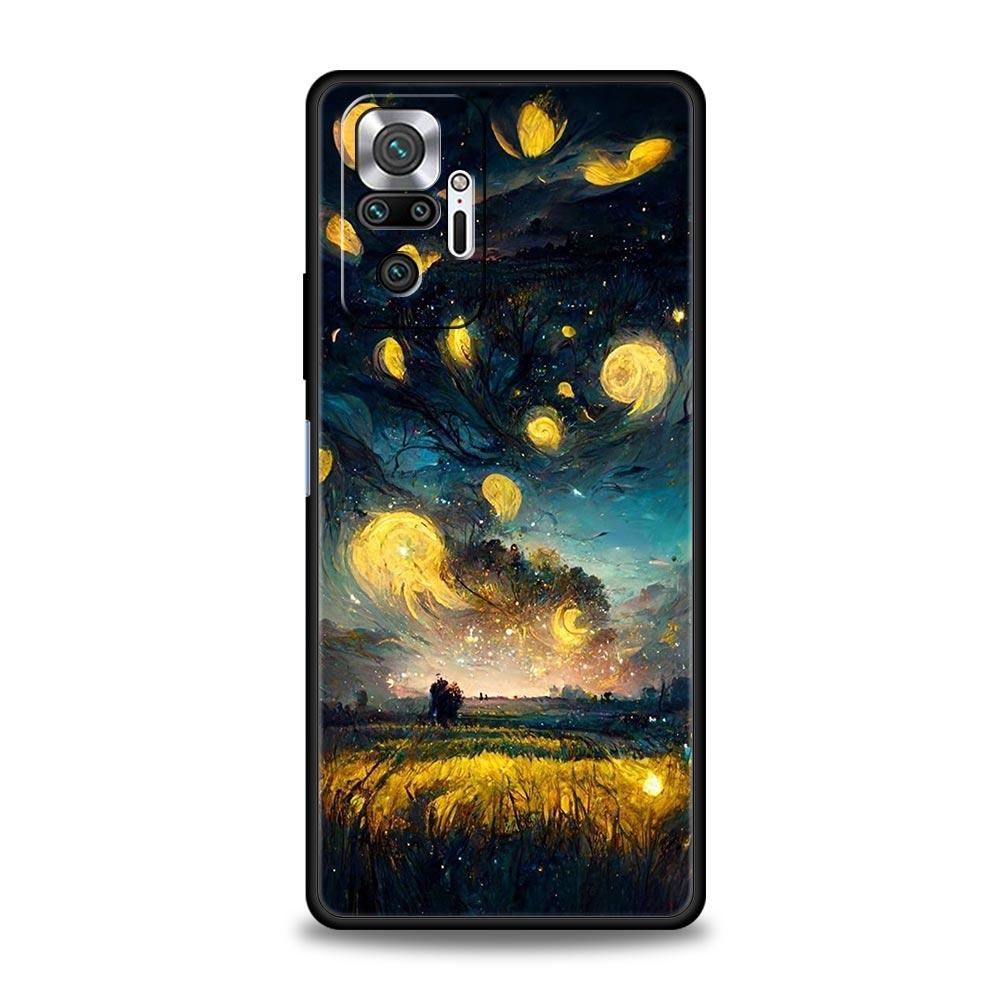 Starry Night Van Gogh Phone Case For Xiaomi Redmi Note 14 13 5G 10 11 12 Pro Plus 4G 14C 13C 12C 10C Black Cover