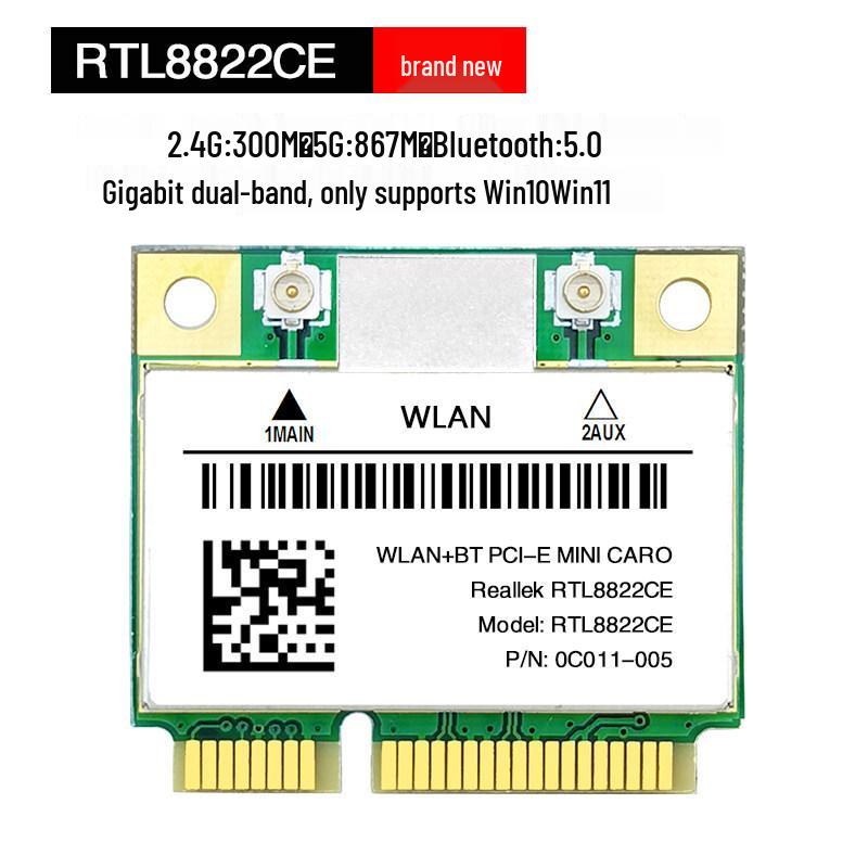 RTL8852BE Dual-Band AX1800 WiFi 6 Network Card with Bluetooth 5.2 (MINI PCIe)