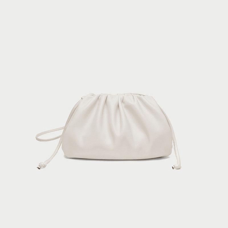 Tasche für Damen Wolkentasche Weiches Leder Madame Tasche Einzelne Schulter Schräg Knödeltasche Handtasche Tages-Clutches Taschen Umhängetasche One Size beige
