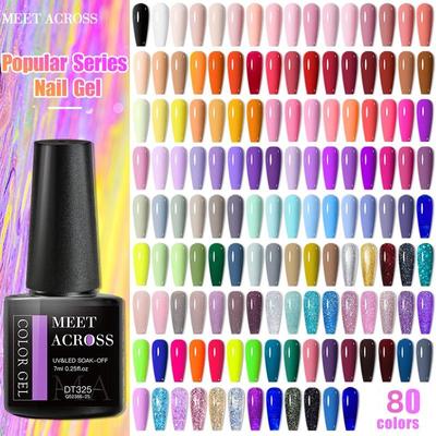 Smalto gel per unghie glitter Popolare Nude Pink Red Blue Glitter Gel Polish Gel colorato per manicure per principianti Nail Art Salon
