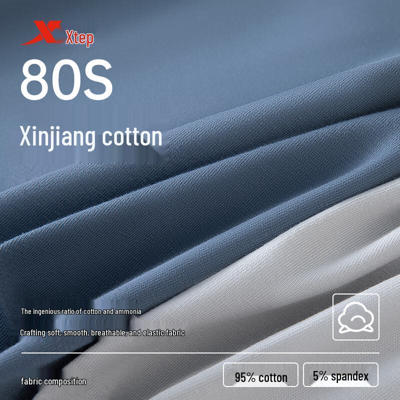 XTEP Men's 80-Count Pure Cotton 7A Anti-Bacterial Boxer Briefs (3-Pack)