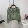 C S In The Room Men Semi Crop Raglan Long Sleeve Knit Hoodie Zip Up 6Color