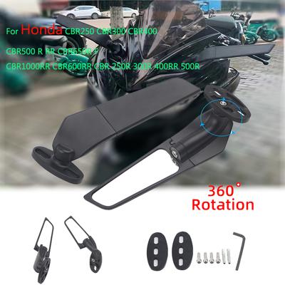 For Honda CBR250 CBR300 CBR400 CBR500R 600RR CBR650F Rearview Mirror Side Mirrors CBR Espejos Retrovisores Para Moto Spiegel