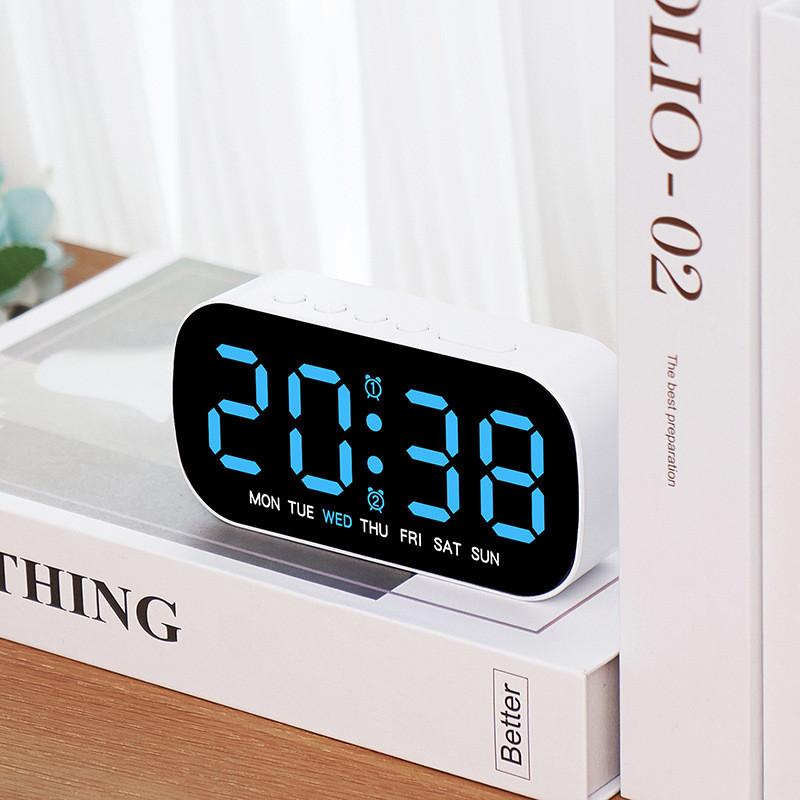 Digital Alarm Clock With Led Display And Date For Home Office And Modern Decor