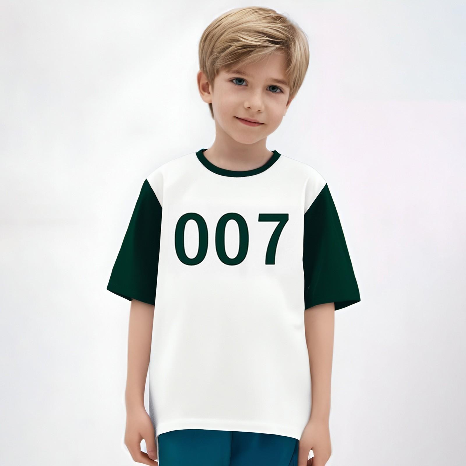 

Children s Fashionable Loose Casual Short-sleeved 110 армія зелений колір