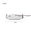 Electroplated Stainless Steel Round Tray Nordic Ins Style Wooden Handle Storage Disc For Tea Cups Plates And Water Cups