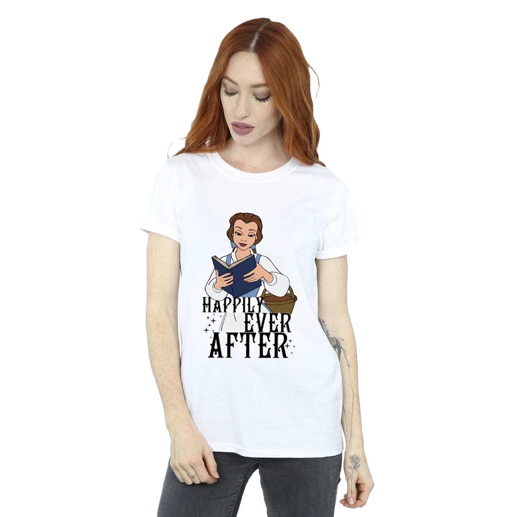 Beauty And The Beast Womens/Ladies Happily Ever After Reading T-Shirt
