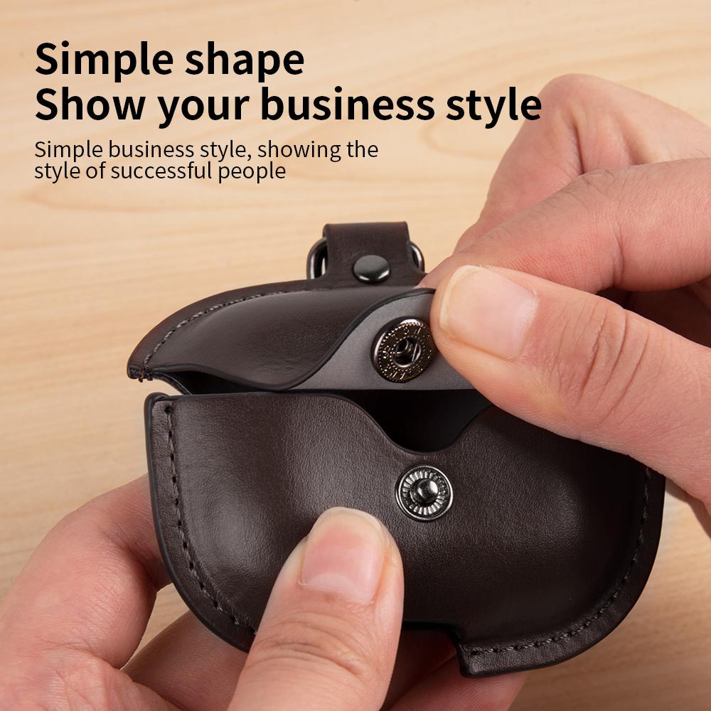 Retro Leder Hülle für AirPods Pro3 Business Kopfhörer Hüllen für Apple AirPods Pro3 3. Generation Cover Kopfhörer Schale mit Haken
