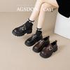 Augustine platform brown loafers women's 2025 new autumn muffin bottom British style with skirt small leather shoes