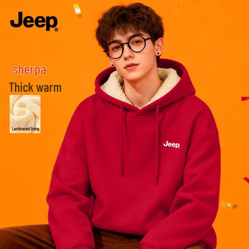 JEEP Men s Fleece-Lined Hooded Pullover Sweatshirt M