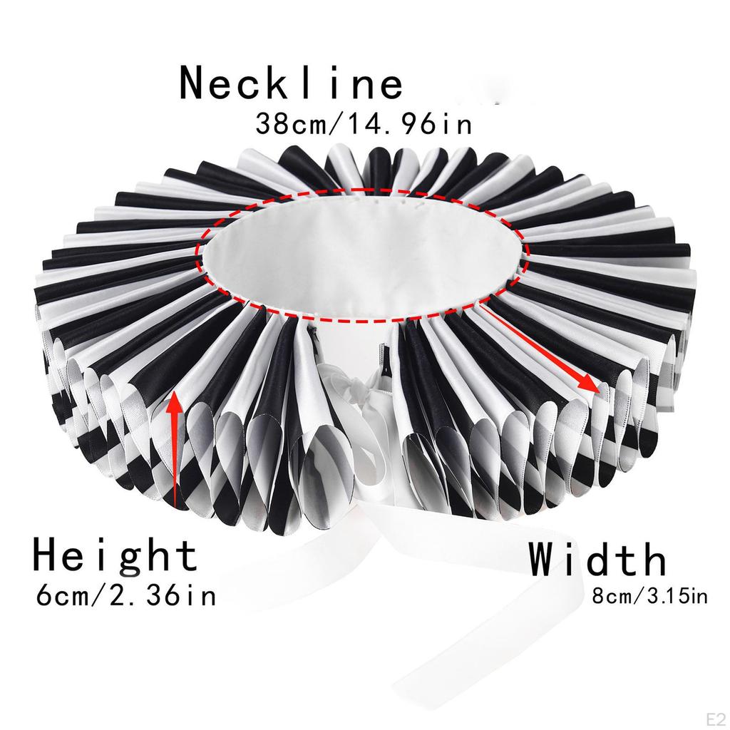 Halloween Clown Collars Easy to Wear Ruffle for Cosplay Party Festival